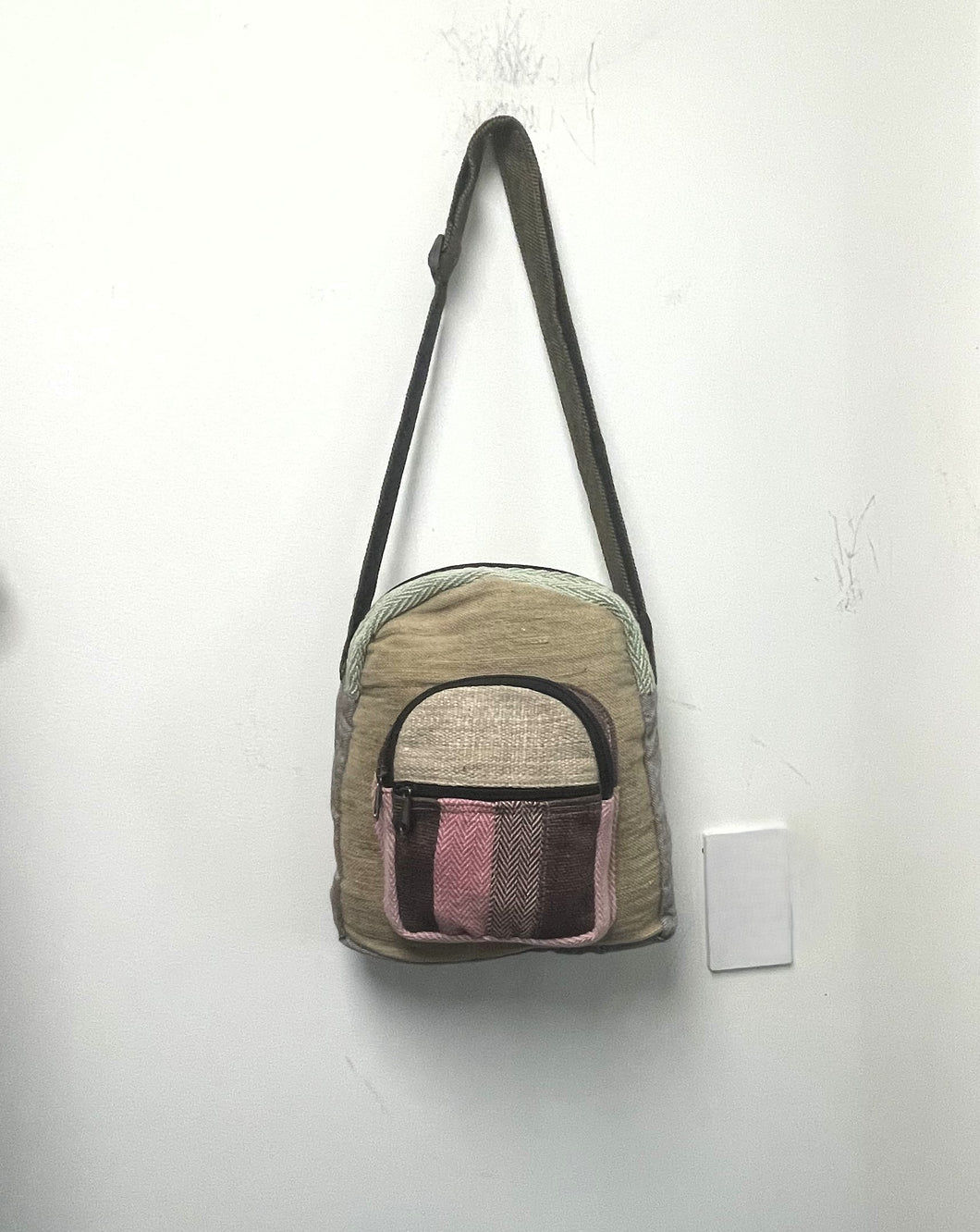 Multi Pocket Crossbody Bag Purse Made From Pure Hemp
