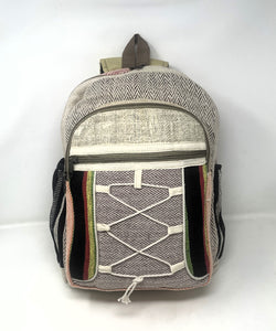 Unisex Large Pure Hemp Multi Pocket Backpack