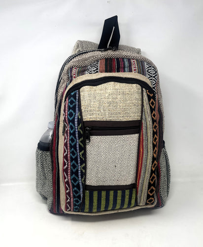 Unisex Large Pure Hemp Multi Pocket Backpack
