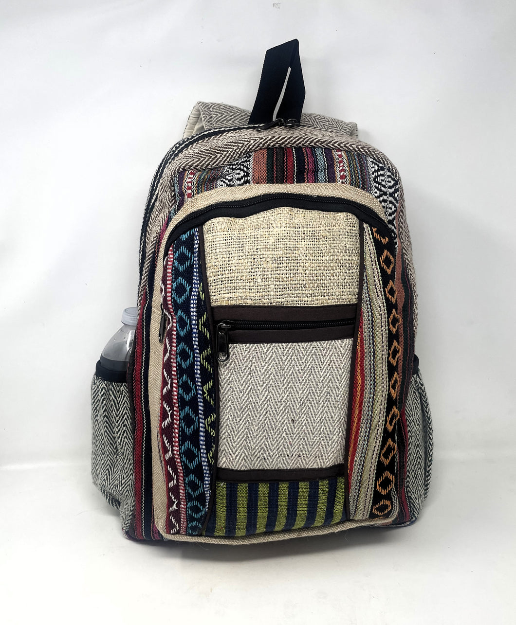Unisex Large Pure Hemp Multi Pocket Backpack