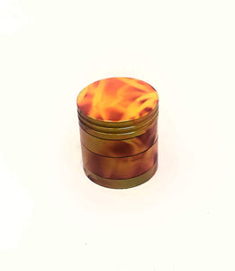 1.25" Herb Grinder w/Pollen Catcher & Magnetic Lid - 4 Pieces - Tie Dye