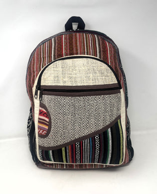 Unisex Himalayan Pure Hemp Large Multi Pocket Backpack with Laptop sleeve