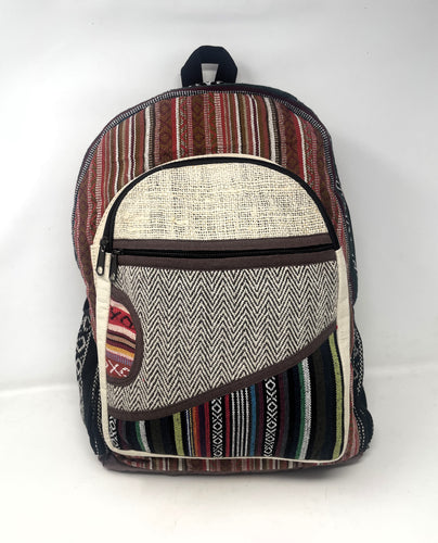 Unisex Himalayan Pure Hemp Large Multi Pocket Backpack with Laptop sleeve