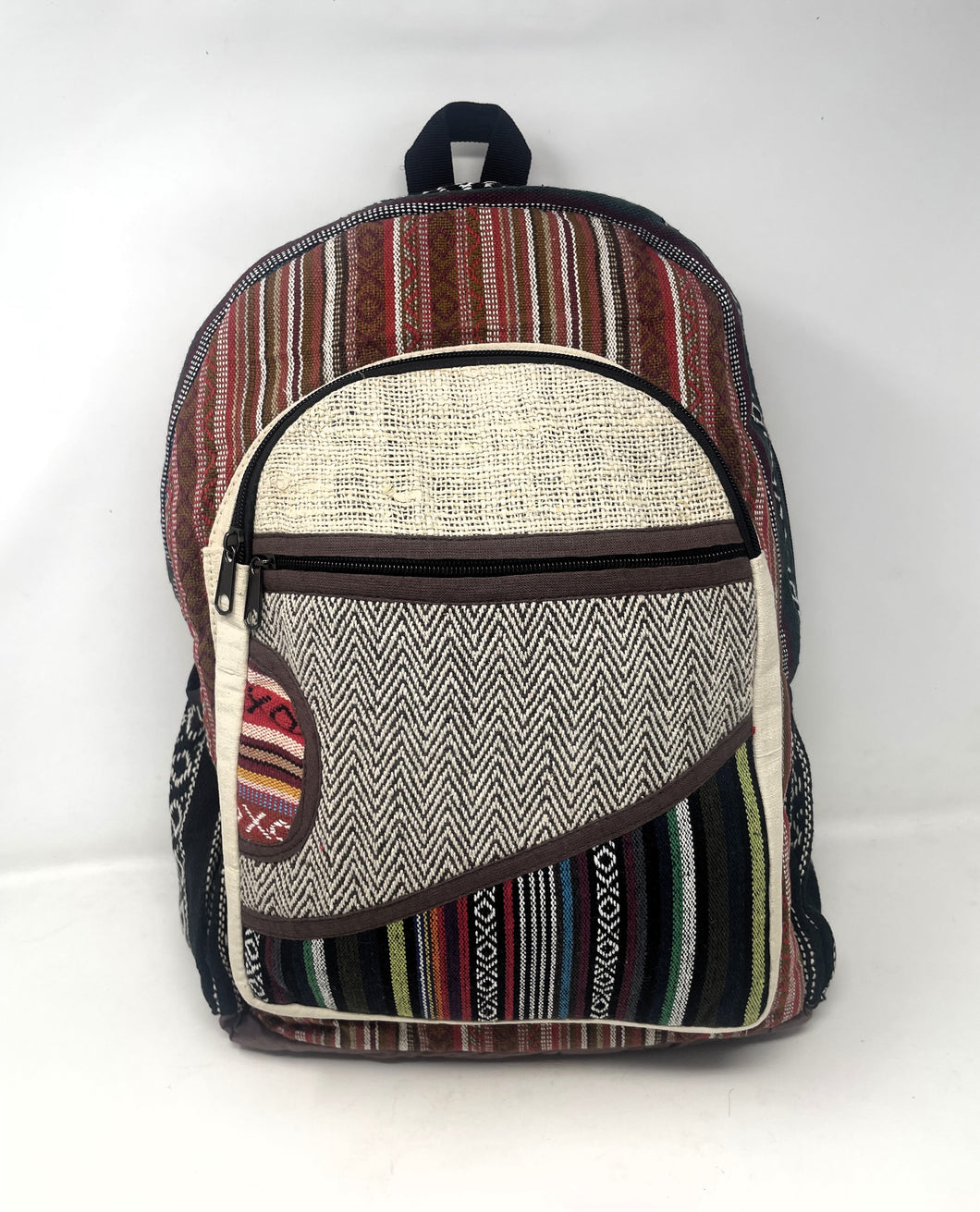 Unisex Himalayan Pure Hemp Large Multi Pocket Backpack with Laptop sleeve