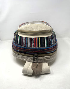 Natural Handmade Large Multi Pocket Hemp Nepal Backpack (THC FREE)
