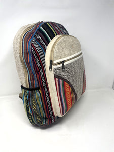 Natural Handmade Large Multi Pocket Hemp Nepal Backpack (THC FREE)