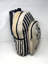 All Natural Pure Hemp Handmade Multi Pocket Large Laptop Backpack -Heart Design