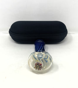 Perfect! Thick 5.5" Implosion Glass Hand Pipe w/Zipper Padded Pouch(Black)