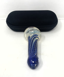Perfect! Thick 5.5" Implosion Glass Hand Pipe w/Zipper Padded Pouch(Black)