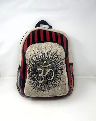 Handmade THC Free Pure Hemp Unisex Backpack - Om Design