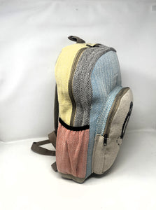 Large All Natural Pure Hemp Multi Pockets Laptop Backpack - Elephant Design