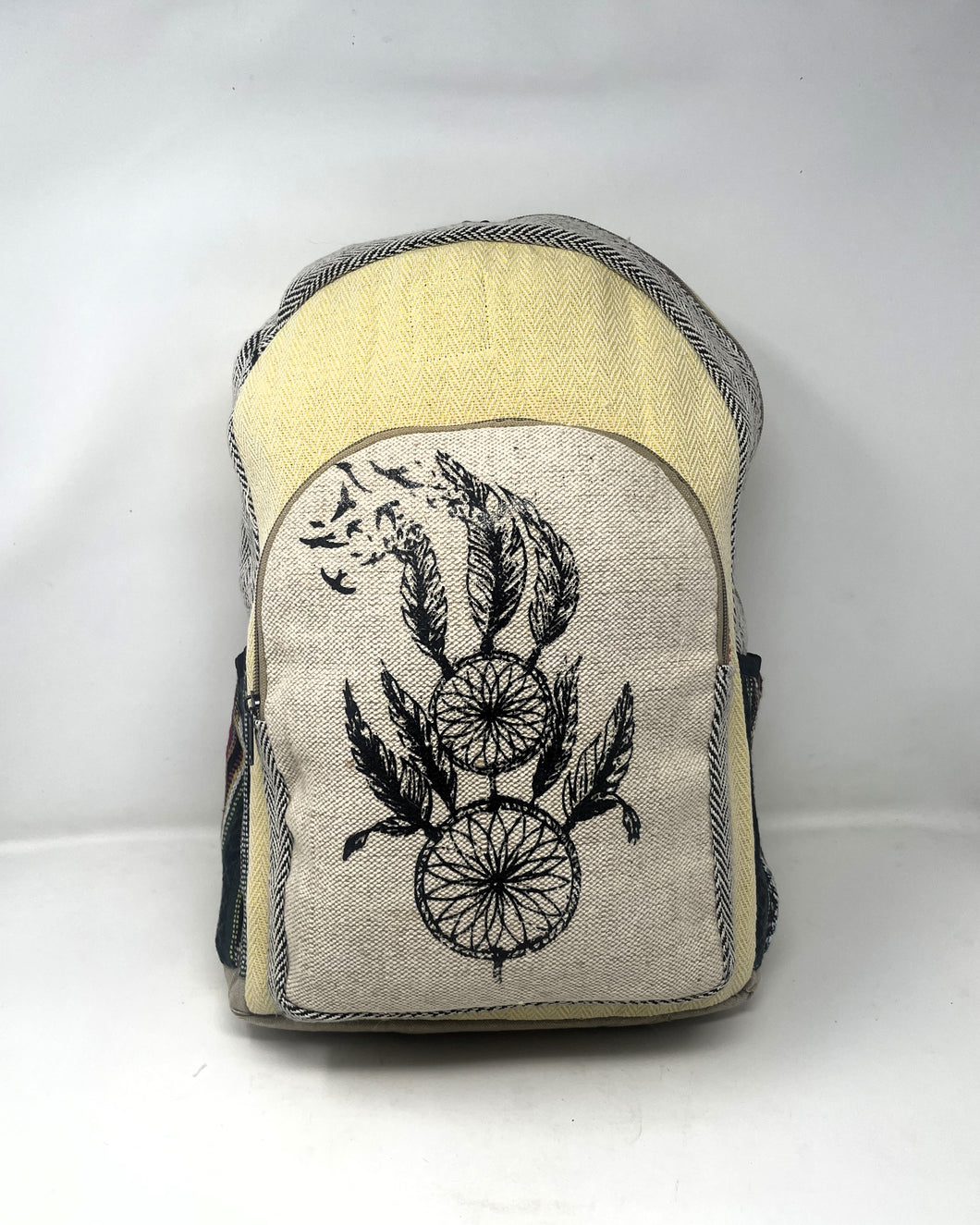 All Natural Pure Hemp Handmade Multi Pocket Large Laptop Backpack