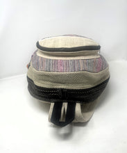 Great for on the Go! Pure Hemp Stripe Handmade Hemp Backpack with Laptop Sleeve