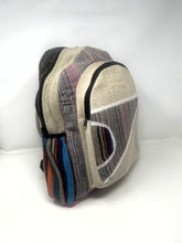 Great for on the Go! Pure Hemp Stripe Handmade Hemp Backpack with Laptop Sleeve