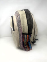 Great for on the Go! Pure Hemp Stripe Handmade Hemp Backpack with Laptop Sleeve