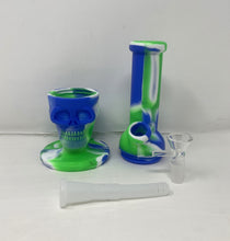 8" Silicone Detachable Unbreakable Bong Skull Design with Bowl