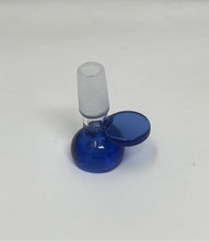 14MM Male Thick Blue Glass Bowl with Disc Handle