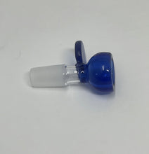 14MM Male Thick Blue Glass Bowl with Disc Handle