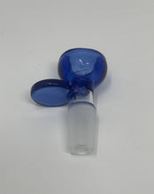14MM Male Thick Blue Glass Bowl with Disc Handle