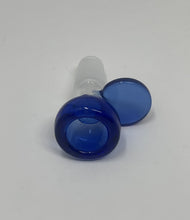 14MM Male Thick Blue Glass Bowl with Disc Handle
