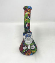 Colorful Graphic Design Silicone Detachable Unbreakable 7" Beaker Bong with Bowl
