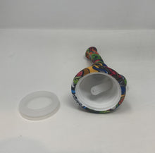 Colorful Graphic Design Silicone Detachable Unbreakable 7" Beaker Bong with Bowl