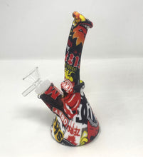 7" Graphic Design Silicone Detachable Unbreakable Beaker Bong with Bowl