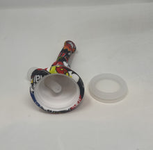 7" Graphic Design Silicone Detachable Unbreakable Beaker Bong with Bowl