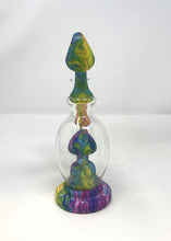 Multi Swirl Colorful Design 8" Silicone and Glass Rig with bowl