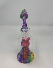 Multi Swirl Colorful Design 8" Silicone and Glass Rig with bowl