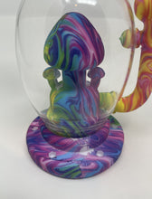 Multi Swirl Colorful Design 8" Silicone and Glass Rig with bowl