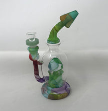 8" Silicone and Glass Rig Cool Colors Design with bowl