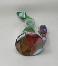 8" Silicone and Glass Rig Cool Colors Design with bowl