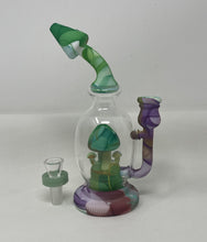 8" Silicone and Glass Rig Cool Colors Design with bowl