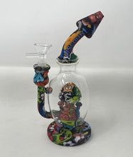 8" Silicone and Glass Rig Cartoon Design  with bowl