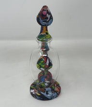 8" Silicone and Glass Rig Cartoon Design  with bowl
