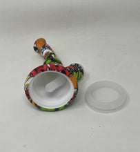 7" Silicone Detachable Unbreakable Beaker Bong Graphic Design with Bowl