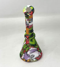 7" Silicone Detachable Unbreakable Beaker Bong Graphic Design with Bowl