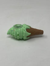 Collectible Silicone Detachable Unbreakable  Mint Ice Cream Cone 4.5" Hand Pipe