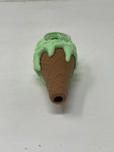 Collectible Silicone Detachable Unbreakable  Mint Ice Cream Cone 4.5" Hand Pipe