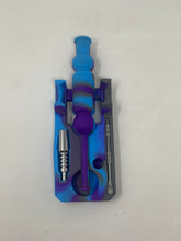 Silicone Nectar Kit w/Honey Straw Dab Tool Titanium Nail - Light Blue & Gray