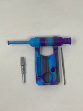 Silicone Nectar Kit w/Honey Straw Dab Tool Titanium Nail - Light Blue & Gray