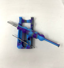 Silicone Nectar Kit w/Honey Straw Dab Tool Titanium Nail - Light Blue & Gray