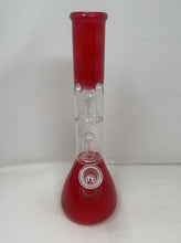 Red Glass 12” Bong w/ Double Perc, Ice Catcher, & Downstem Slide