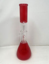 Red Glass 12” Bong w/ Double Perc, Ice Catcher, & Downstem Slide