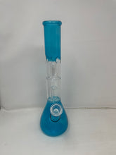 Cool Blue Glass 12” Bong w/ Double Perc, Ice Catcher, & Downstem Slide