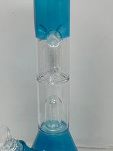 Cool Blue Glass 12” Bong w/ Double Perc, Ice Catcher, & Downstem Slide