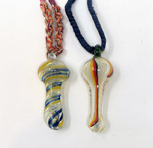 Natural Hemp Necklace with Functional Glass Hand Pipe (2 Pack)