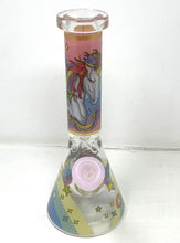 Beautiful Colorful Unicorn Design 10" Thick Glass Beaker bong