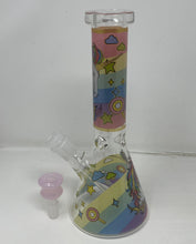 Beautiful Colorful Unicorn Design 10" Thick Glass Beaker bong